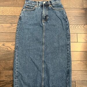 Reformation Blue Denim Skirt